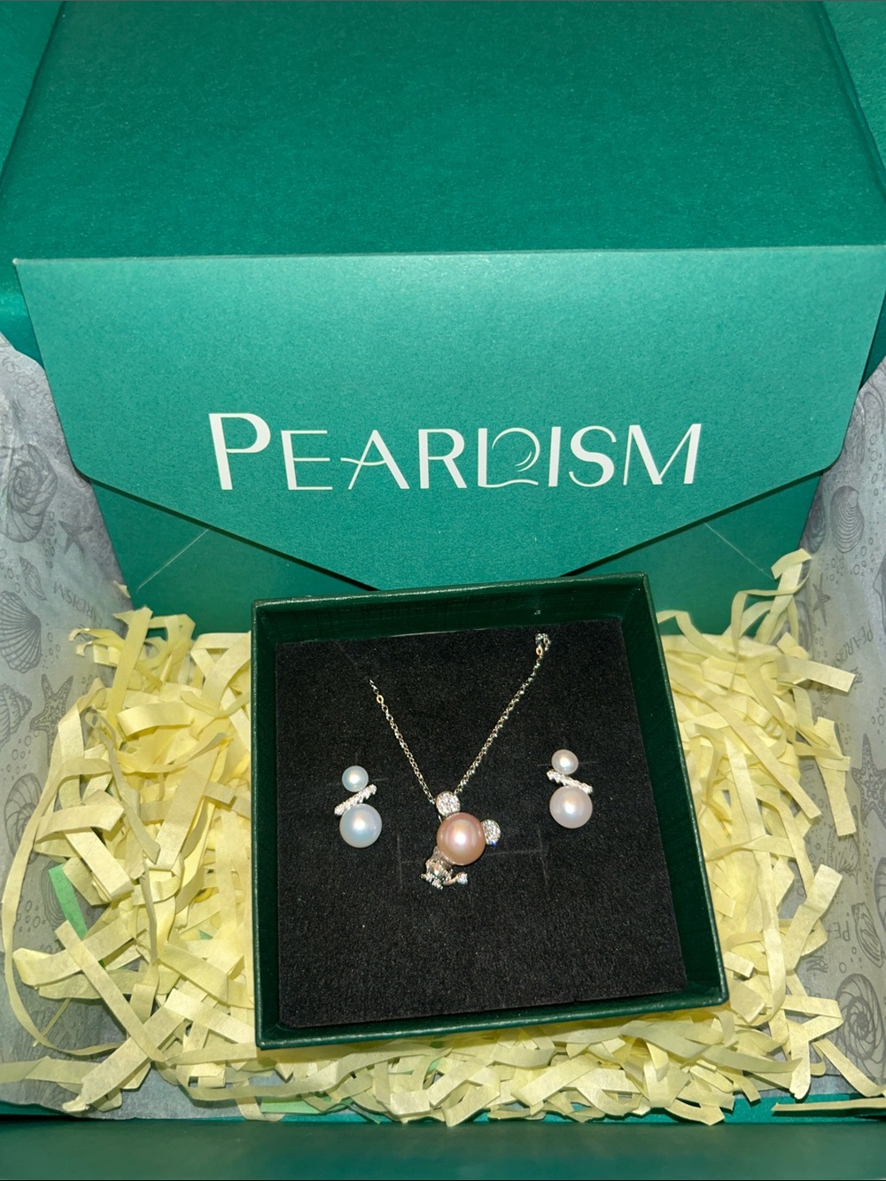 Pink Pearl Necklace & Earring Set - Pearl Jewelry